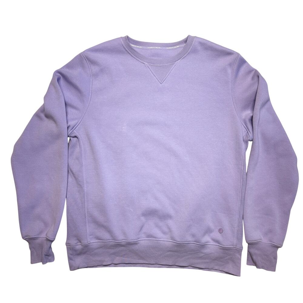 Jambys Sweatshirt Small Purple Blank Pullover Fleece Crewneck Loungewear Casual